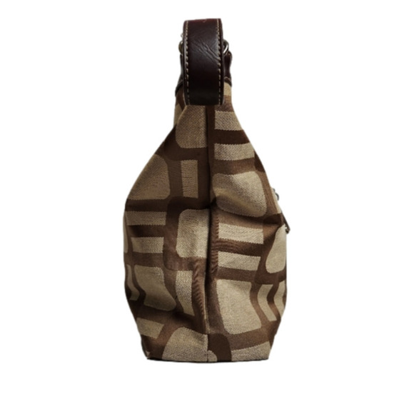 Shoulder bag Y2K Tote Hand bag Purse Vegan leather Cotton fabric Brown, tan - Picture 3 of 16